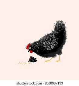 Cute chicken icon character vector illustration.