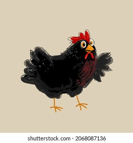 Cute chicken icon character vector illustration.