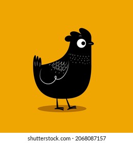 Cute chicken icon character vector illustration.