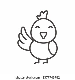 Cute chicken icon line design