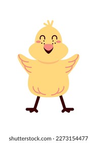 fondo blanco de icono de pollo lindo