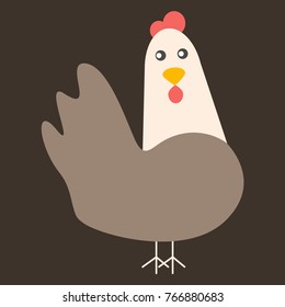 Cute Chicken illustration, Funny Farm Animal Character