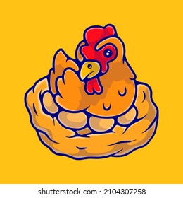 cute chicken illustration. Suitable for mascot designs, t-shirts, stickers, and more about cute chickens
