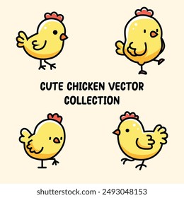 cute chicken illustration vector graphic
