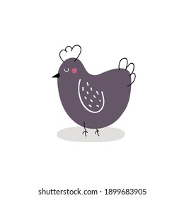  Pollo lindo aislado de fondo blanco. Pollo de Pascua