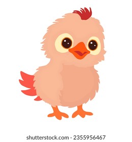 Cute chicken isolated on white background. Vector illustration
