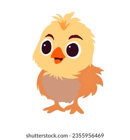 Cute chicken isolated on white background. Vector illustration