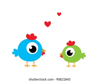 cute chicken love couple