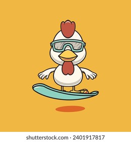 Cute chicken love extreme sport. Nothing better than fresh powder! Let's go!