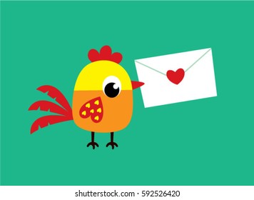 cute chicken love letter