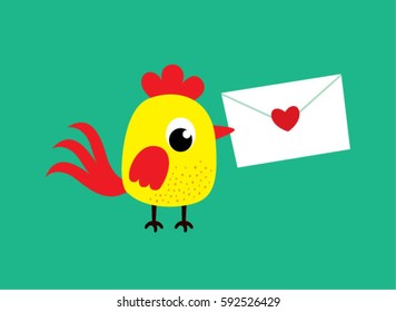 cute chicken love letter