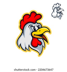 cute chicken mascot logo template