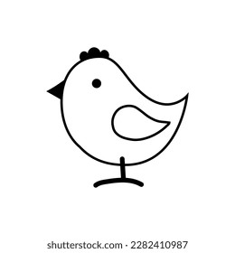 Cute chicken on white background