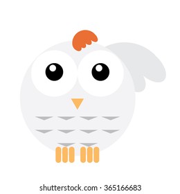 cute chicken or rooster vector illustration