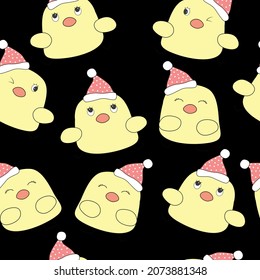 Cute chicken seamless background repeating pattern, wallpaper background, cute seamless pattern background