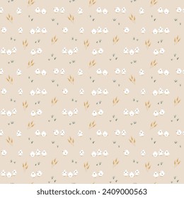 Cute chicken Seamless Pattern, Cartoon Doodle chickens Background vector Illustration.