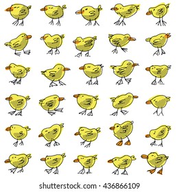 cute chicken set - cartoon