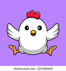 Cute Chicken Sitting Cartoon Vector Icons Illustration. Flat Cartoon Concept. Suitable for any creative project.
