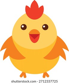 cute chicken smiling vector art