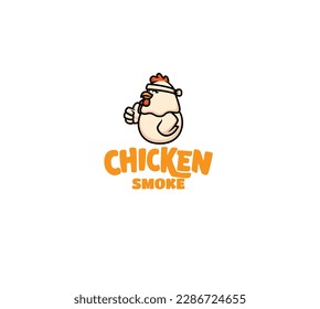 Logo de la mascota de humo de pollo