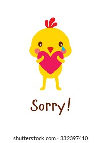 cute chicken sorry card
