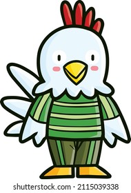 Cute chicken with sporty wardrobe