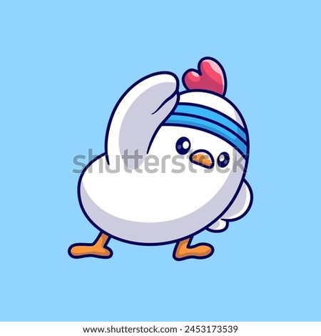 Cute Chicken Stretching Cartoon Vector Icon Illustration. Animal Sport Icon Concept Isolated Premium Vector. Flat Cartoon Style