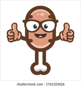 cute chicken thigh mascot character