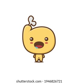 cute chicken thighs character. fast food vector illustration