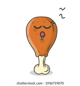 cute chicken thighs character vector template design illustration