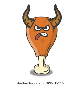 cute chicken thighs character vector template design illustration