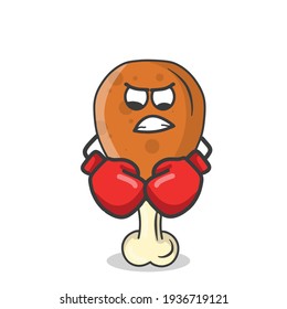 cute chicken thighs character vector template design illustration