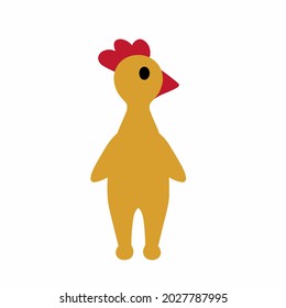 Cute chicken toy for dogs. Vector character in doodle style.