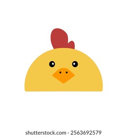 cute chicken vector, cartoon chicken face, drawing chicken face easy and simple full color