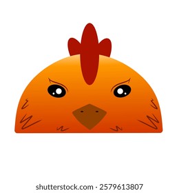 cute chicken vector, cartoon chicken face, drawing chicken face easy and simple full color. cute rooster vector, cartoon rooster face, drawing rooster face easy and simple full color