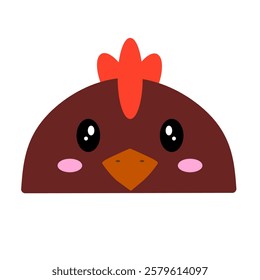 cute chicken vector, cartoon chicken face, drawing chicken face easy and simple full color. cute henstro vector, cartoon henstro face, drawing henstro face easy and simple full color