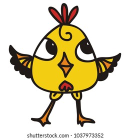 Cute chicken. Vector illustration.