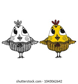 Cute chicken. Vector illustration