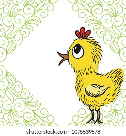 Cute chicken. Vector illustration