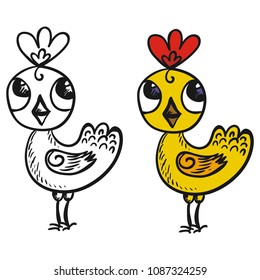 Cute chicken. Vector illustration
