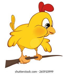 Cute chicken vector illustration. Cartoon 