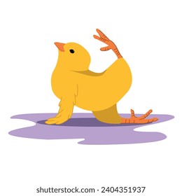 Cute Chicken Yoga kit Cartoon Vector Icons Illustration. Flat Cartoon Concept.