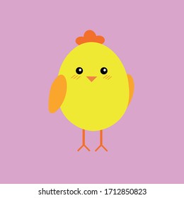 Cute chicken.Cute chicken design with vector illustration.A small hatched chicken