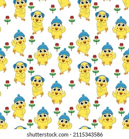 cute chicks animal cartoon pattern