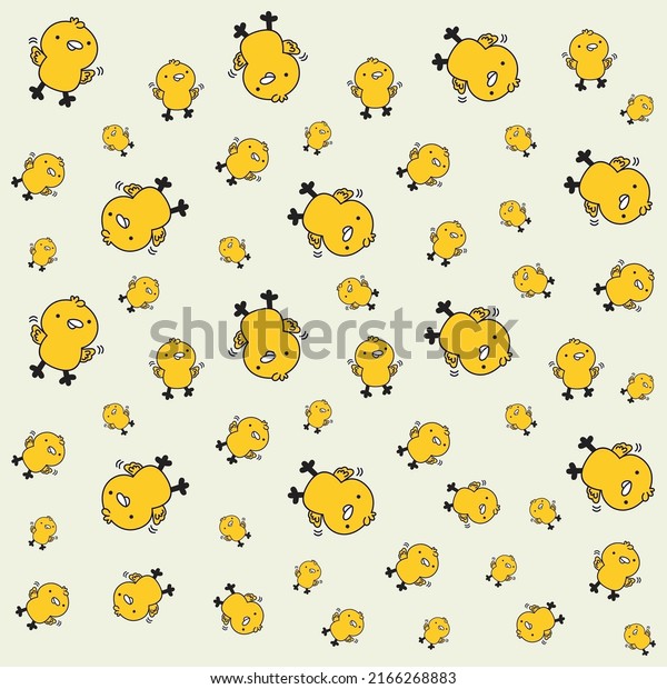cute\
chicks pattern design cartoon vector\
illustration