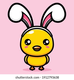 cute chicks wearing rabbit ear accessories