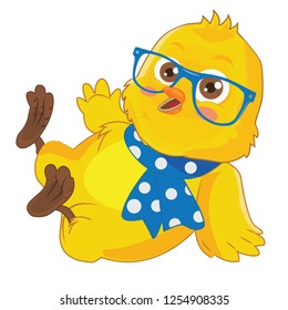 Cute chicks2 vector illustration with white background, Can be used for printing t-shirts, children's books, stickers etc.