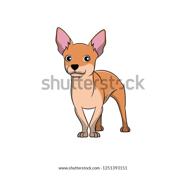 Cute Chihuahua Cartoon Dog Vector Illustration Stock Vector Royalty Free