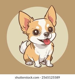 Cute chihuahua dog cartoon chibi vector illustration