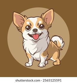 Cute chihuahua dog cartoon chibi vector illustration